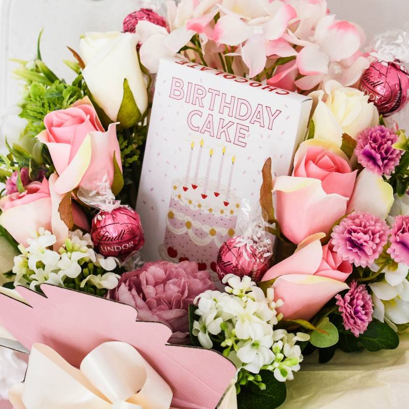 Happy Birthday Pink Chocolate Bouquet Happy Birthday Pink Chocolate Bouquet