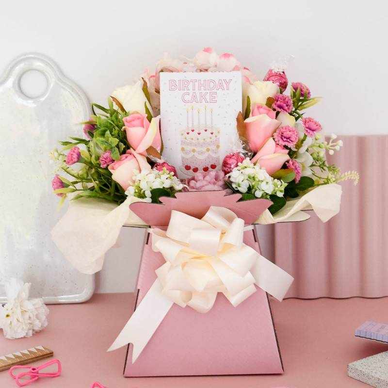 Happy Birthday Pink Chocolate Bouquet Happy Birthday Pink Chocolate Bouquet