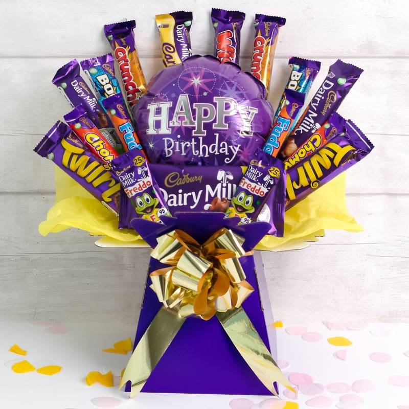 The Happy Birthday Deluxe Cadburys Chocolate Bouquet | Funky Hampers
