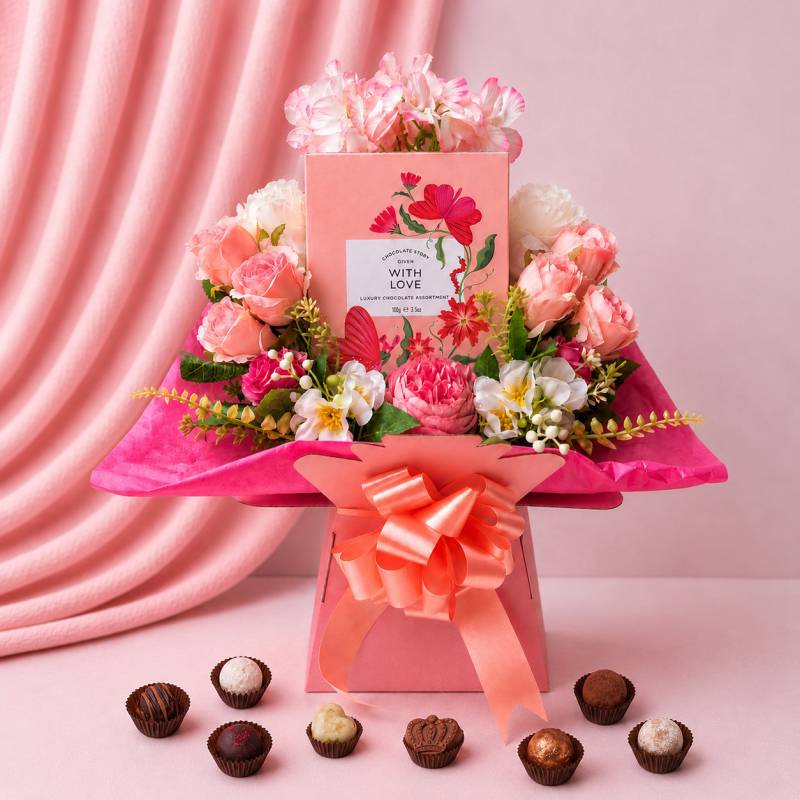 With Love Pink Chocolate Bouquet With Love Pink Chocolate Bouquet