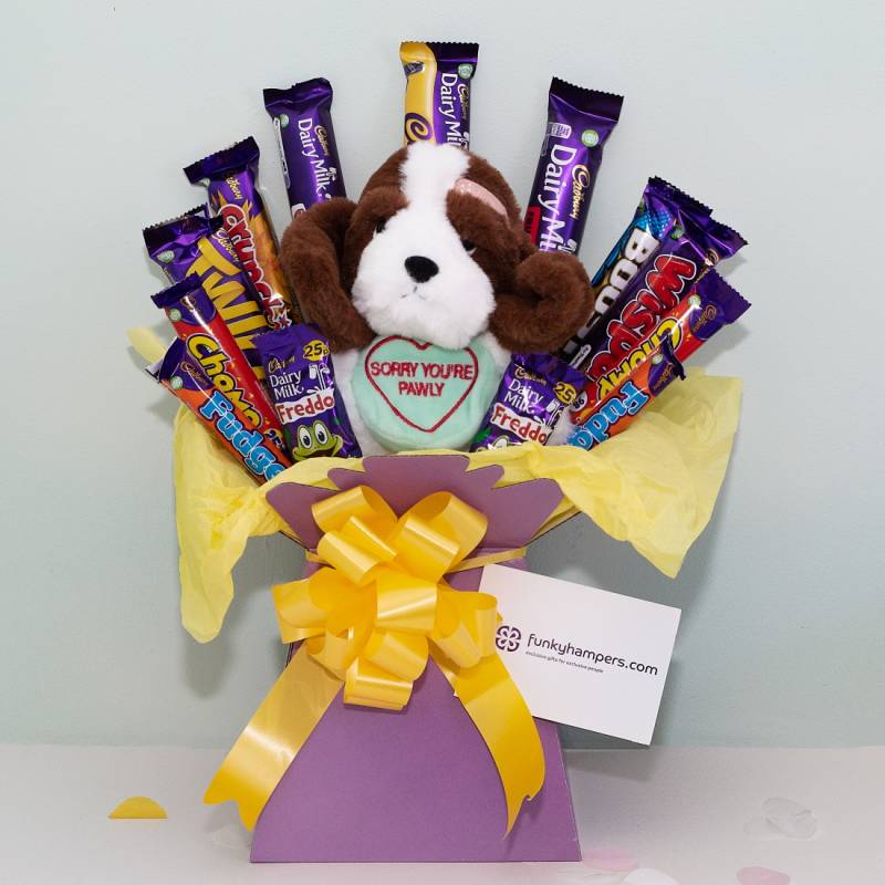Sorry You're Pawly Teddy and Chocolate Bouquet