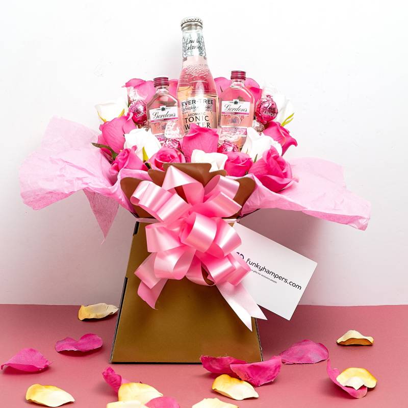 Pink Gin and Tonic and Lindor Bouquet | Funky Hampers