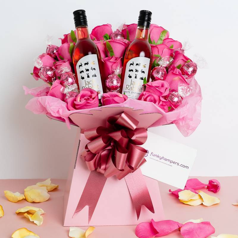 The Rose Wine Lovers Bouquet | Funky Hampers