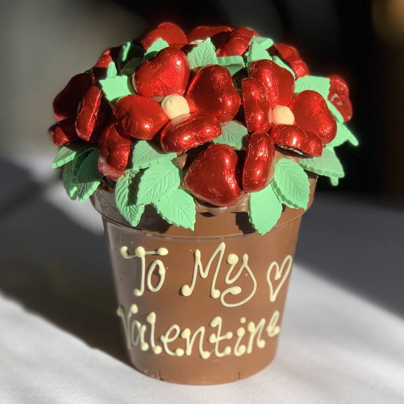 Red Chocolate Smash Flower Pot | Funky Hampers