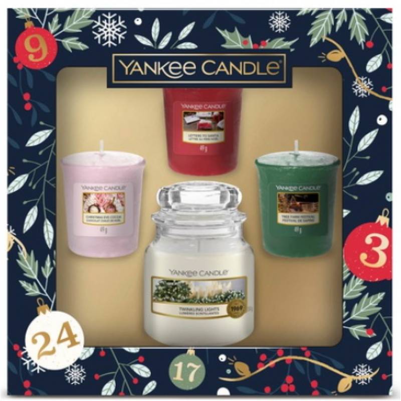 Yankee Candle Small Jar 3 Votive Christmas Gift Set | Funky Hampers
