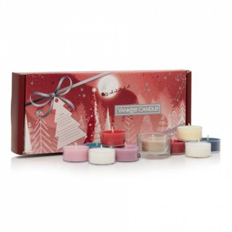 Yankee Candle 10 Tealight & Holder Christmas Gift Set | Funky Hampers